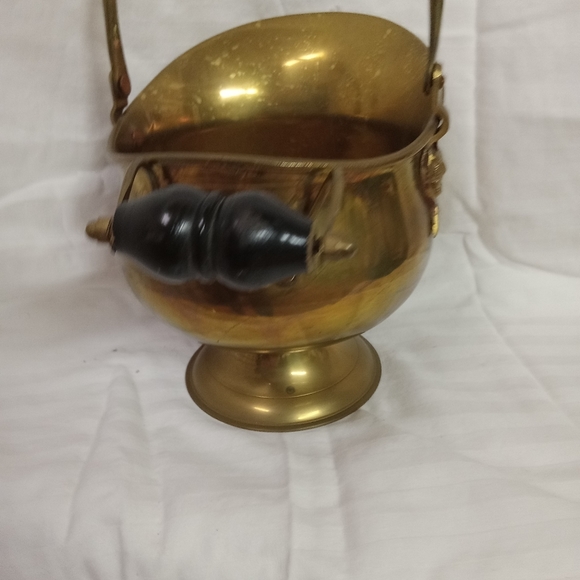 Vintage Brass Basket , Planter, Vase, Basin, Pitcher with face - Picture 3 of 9